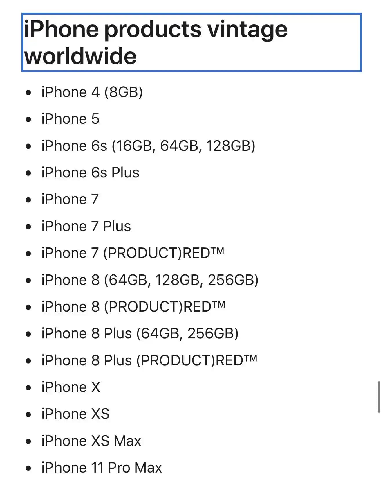 Apple'ın iPhone 11 Pro Max ve Vintage Ürün Sınıflandırma Politikaları Hakkında Detaylı Bilgi