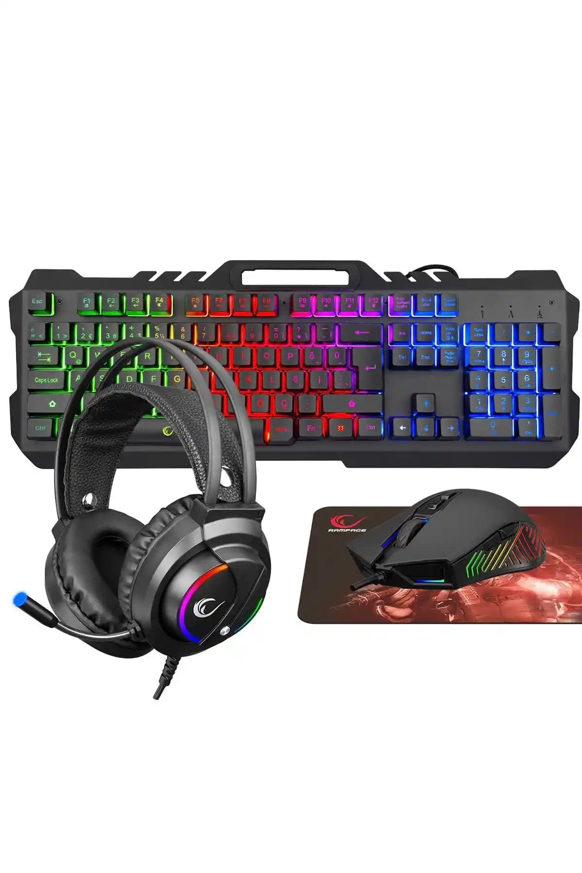 Rampage Fitment RGB Gaming Combo Seti ile Güçlü ve Şık Oyun Deneyimi Sunar