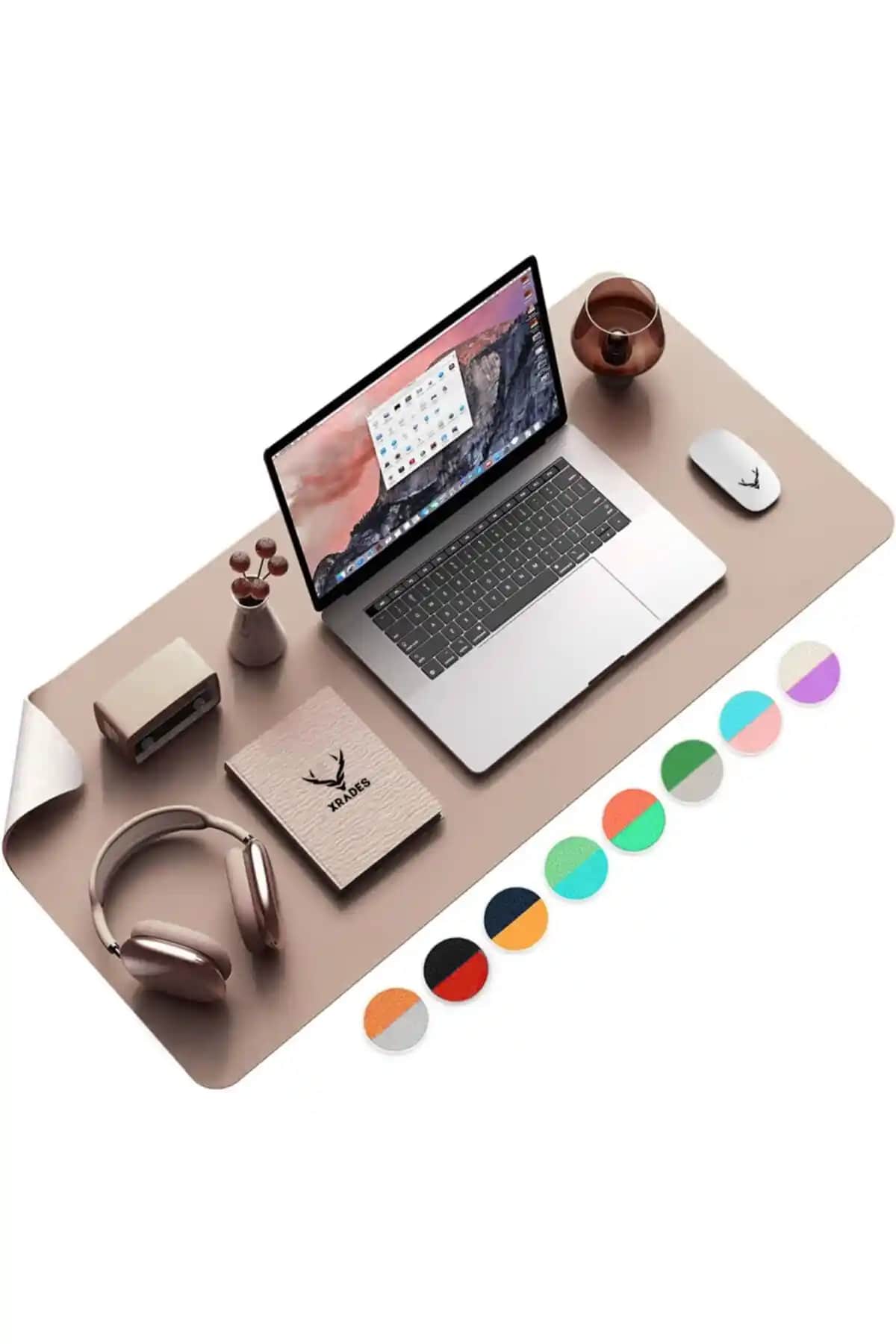 Xrades Çift Renk Deri Mousepad: Şık ve Fonksiyonel Masa Aksesuarı