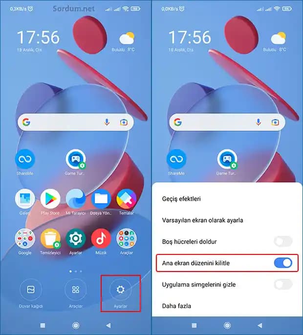 Ana Ekran Düzeni Kilitli Özelliği ile Akıllı Telefonlarda Düzeninizi Koruyun