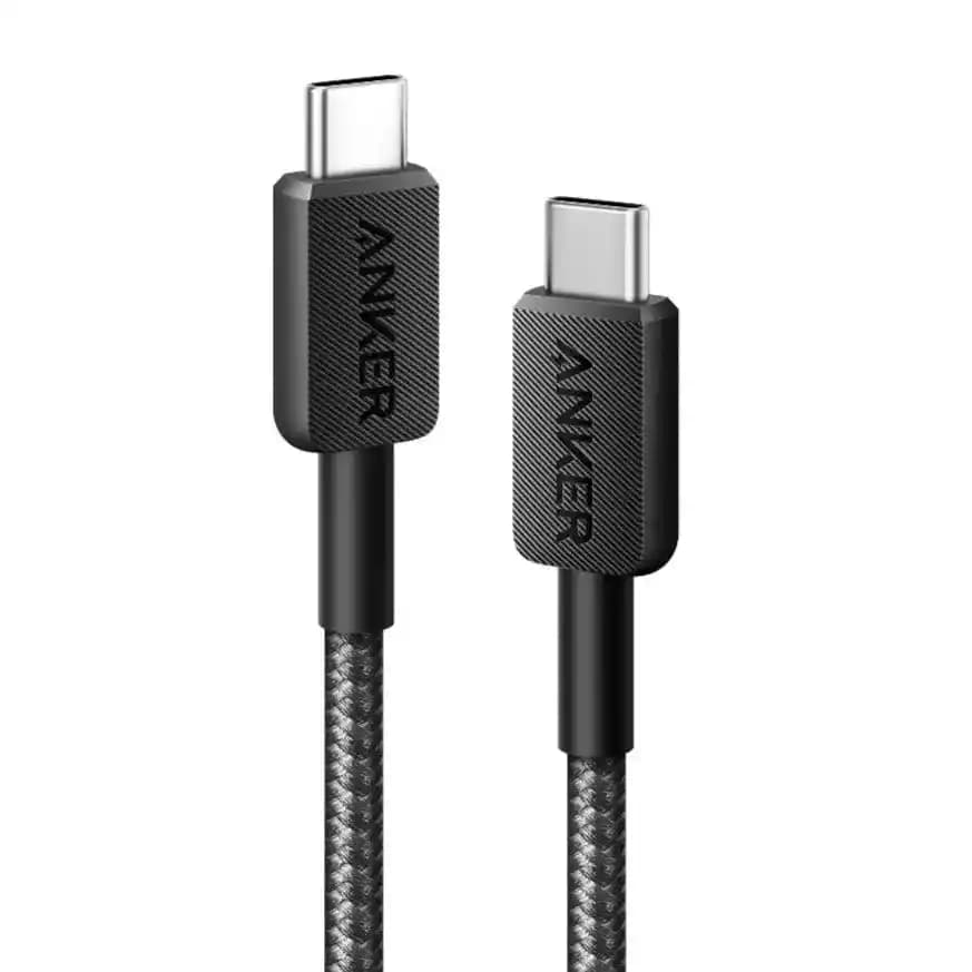 Anker 322 Powerline USB-C to USB-C Örgülü Kablo 0.9m 60W Dayanıklı ve Hızlı Şarj