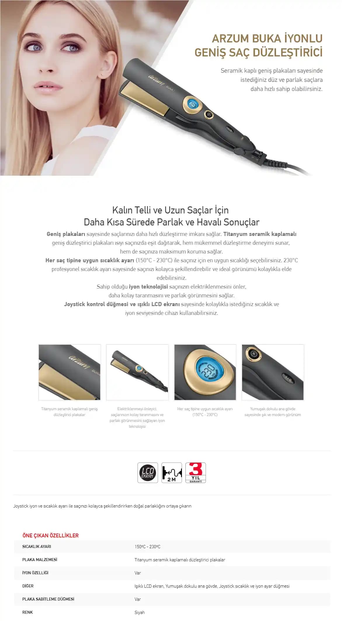 Arzum Buka Düzleştirici: Ergonomik Tasarım ve Gelişmiş Teknolojiyle Saç Bakımında Yenilik