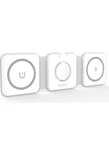 Earldom WC20 3in1 Katlanabilir Masaüstü Kablosuz Şarj Standı Çok Fonksiyonlu ve Taşınabilir Tasarım