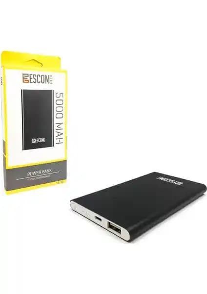 Escom Powerbank 5000 mAh İnce Lithium ile Taşınabilir Güç Kaynağı Çözümü