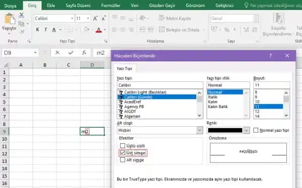 Excel'de Metrekare İşareti Nasıl Yazılır ve Doğru Kullanılır? Pratik Rehber