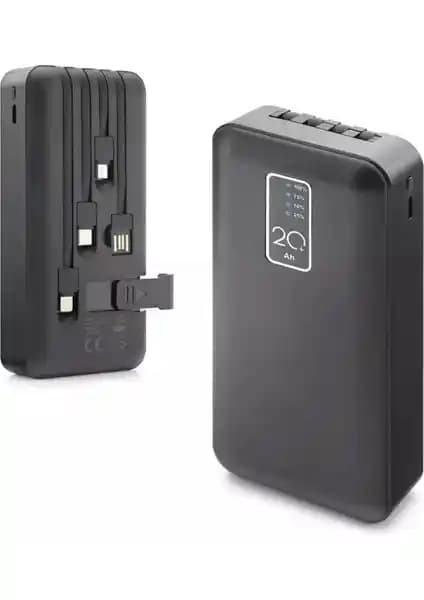 Exenar 20.000 mAh Kendinden Kablolu Powerbank ile Güç ve Taşınabilirlik Artırın