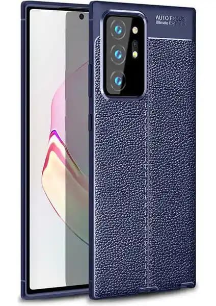 Galaxy Note 20 Ultra için Şık ve Koruyucu Deri Görünüm Silikon Kılıfı