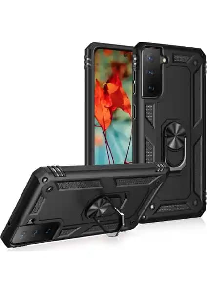 Galaxy S21 FE için dayanıklı ve şık Vega Tank Sert Yüzüklü Standlı Kılıf