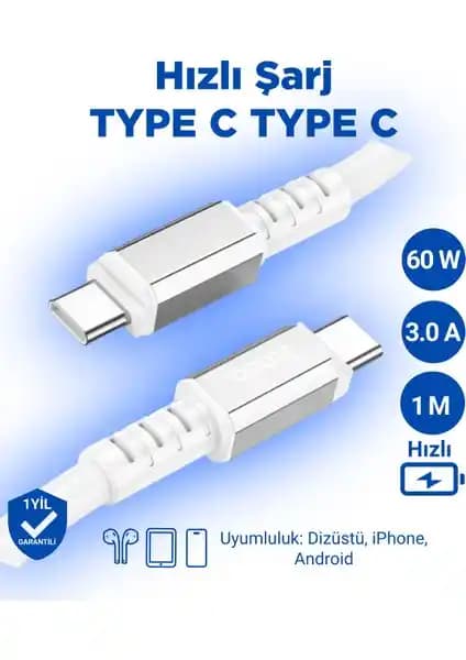 Hoco X85 60W Type-C to Type-C Hızlı Şarj ve Veri Kablosu Güncel Teknoloji Çözümü