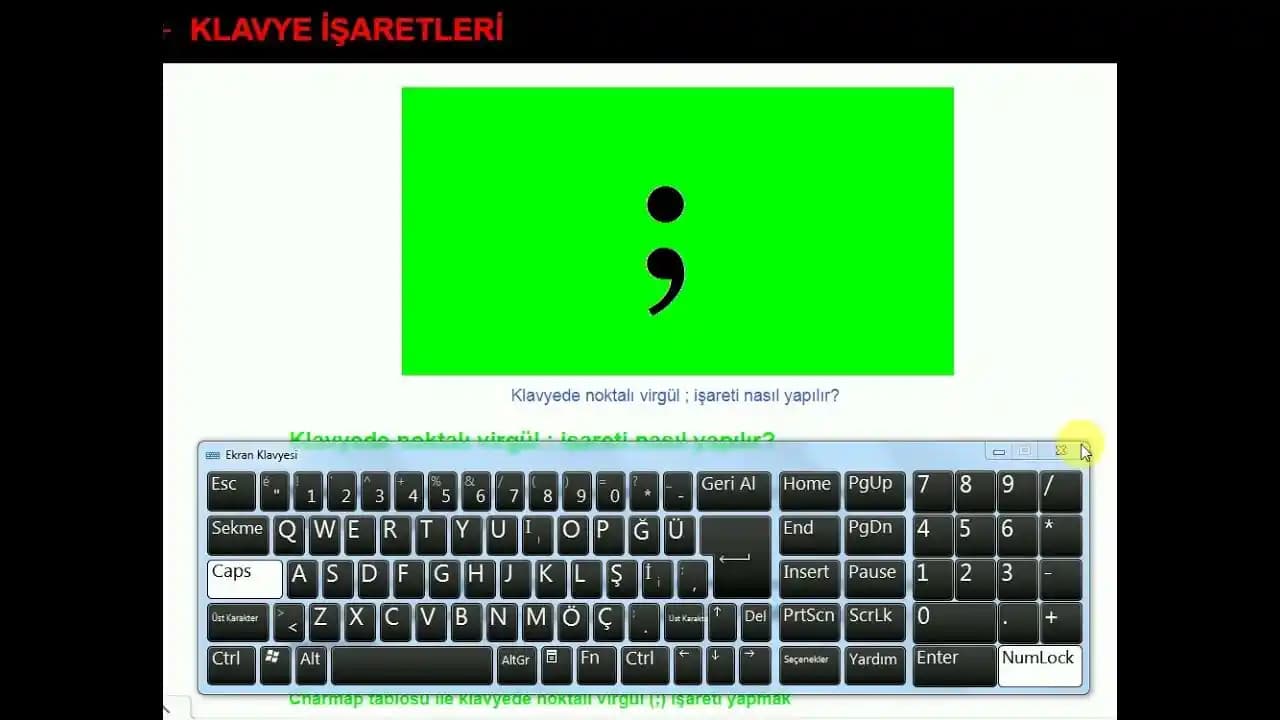 İngilizce Klavyede Noktalı Virgül Nasıl Yapılır? Standart ve Alternatif Yöntemler