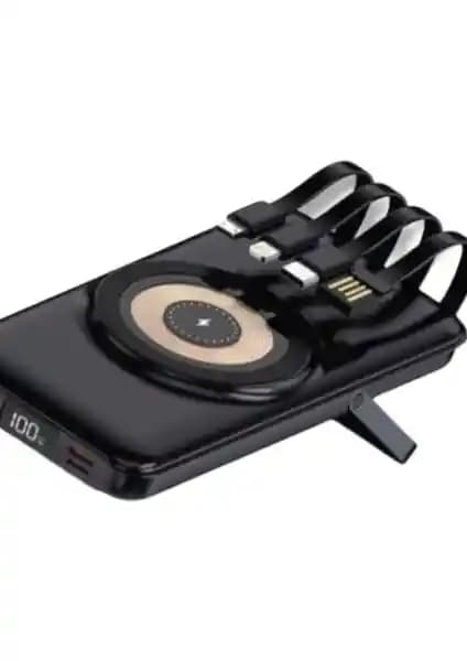 KRİZANTEM 10.000 mAh Kapasiteli Dijital Göstergeli Kablosuz ve Kablolu Powerbank