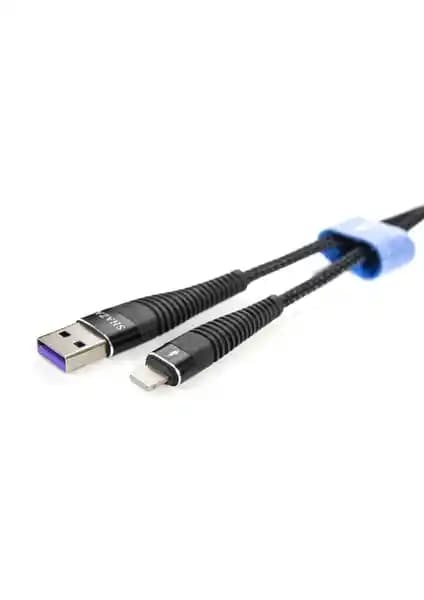 Shaza Apple Uyumlu Lightning 5A 100W Örgülü Hızlı Şarj ve Data Kablosu - Dayanıklı ve Güvenilir