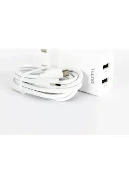 Tecno Çift Çıkışlı Hızlı Şarj Aleti ve Veri Kablosu - Güç ve Verimlilik Bir Arada