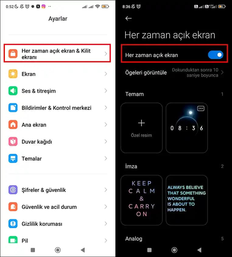 Xiaomi'nin Her Zaman Açık Ekran Özelliği: Enerji Verimli ve Kişiselleştirilebilir Teknoloji