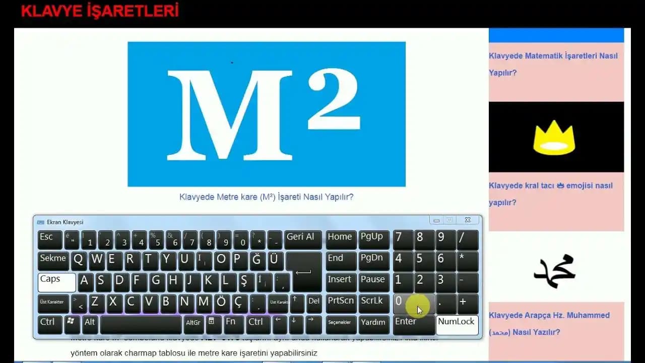 Bilgisayar ve Akıllı Cihazlarda m2 İşareti Klavye Kullanımı: Pratik ve Detaylı Rehber