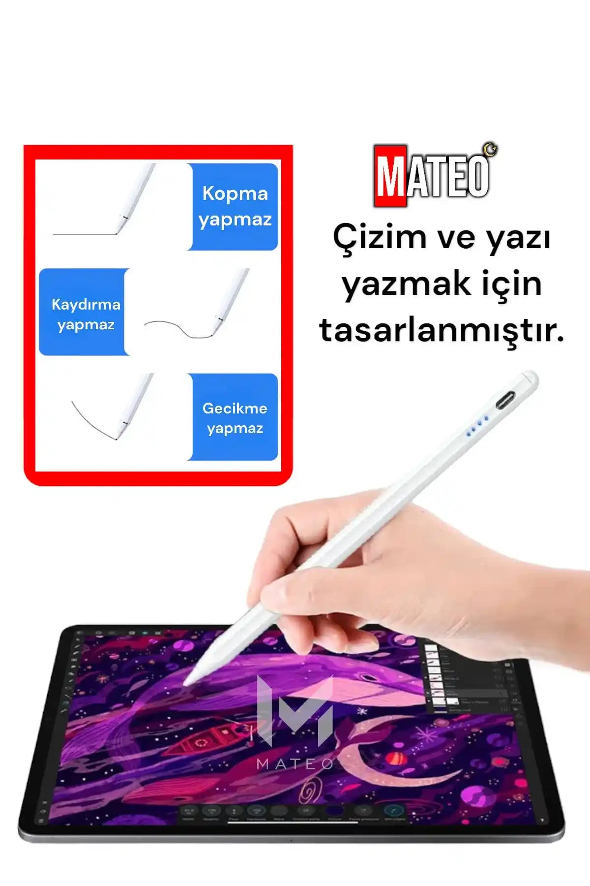 Mateo Dokunmatik Kalem: Yüksek Hassasiyetli Dijital Yazım ve Çizim Aracı