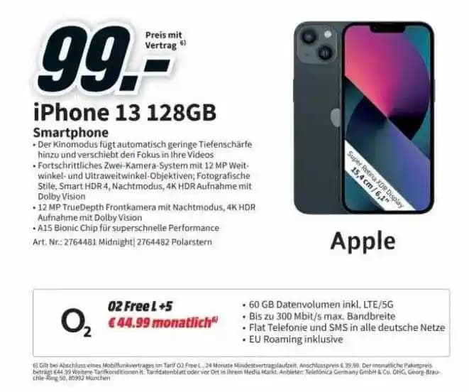 MediaMarkt'ta iPhone 13 için 12 Aya Kadar Taksit ve Kampanya Seçenekleri