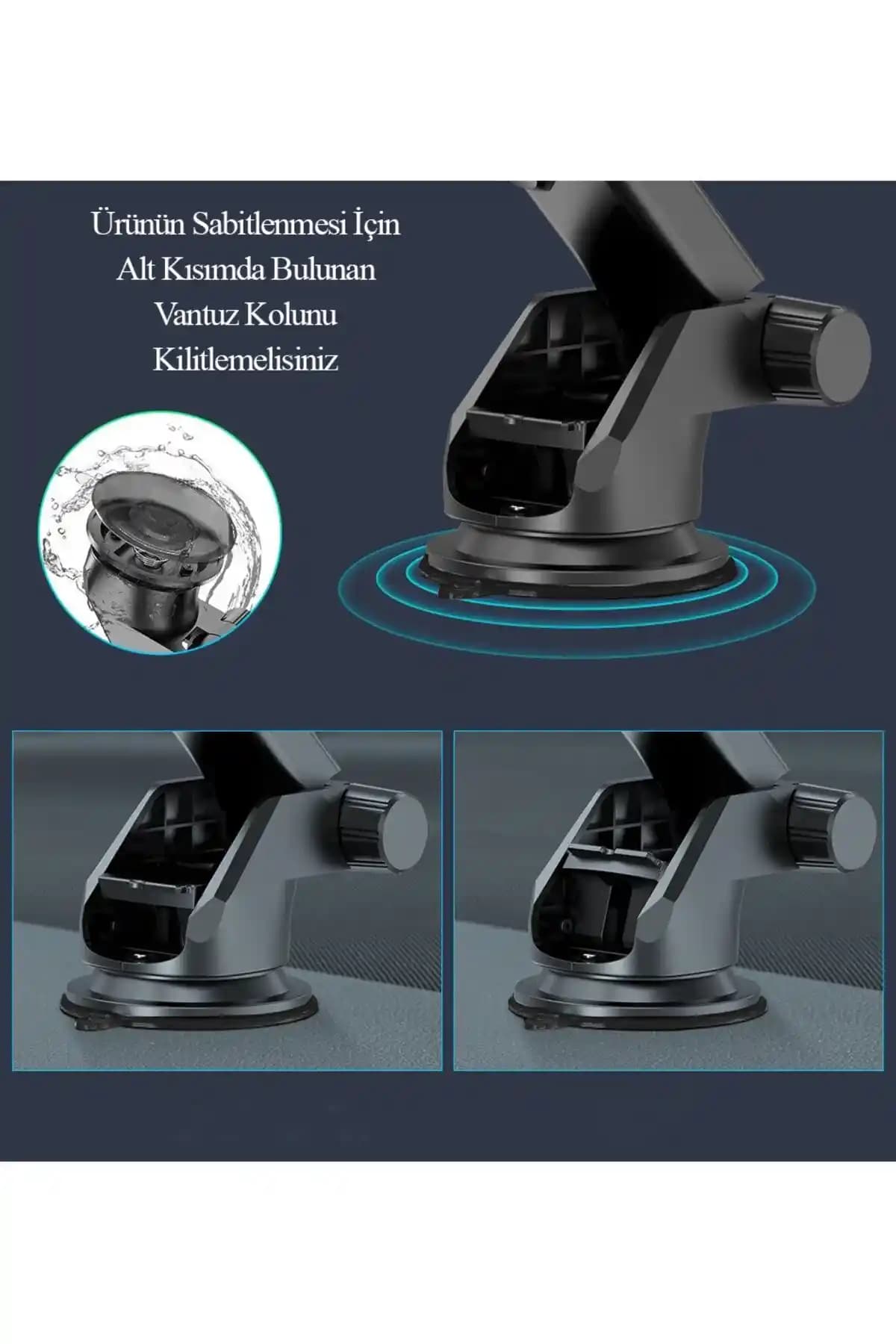 Qozie Ayarlanabilir Vantuzlu Telefon Tutucu ile Araç İçi Konfor ve Güvenlik Sağlayın