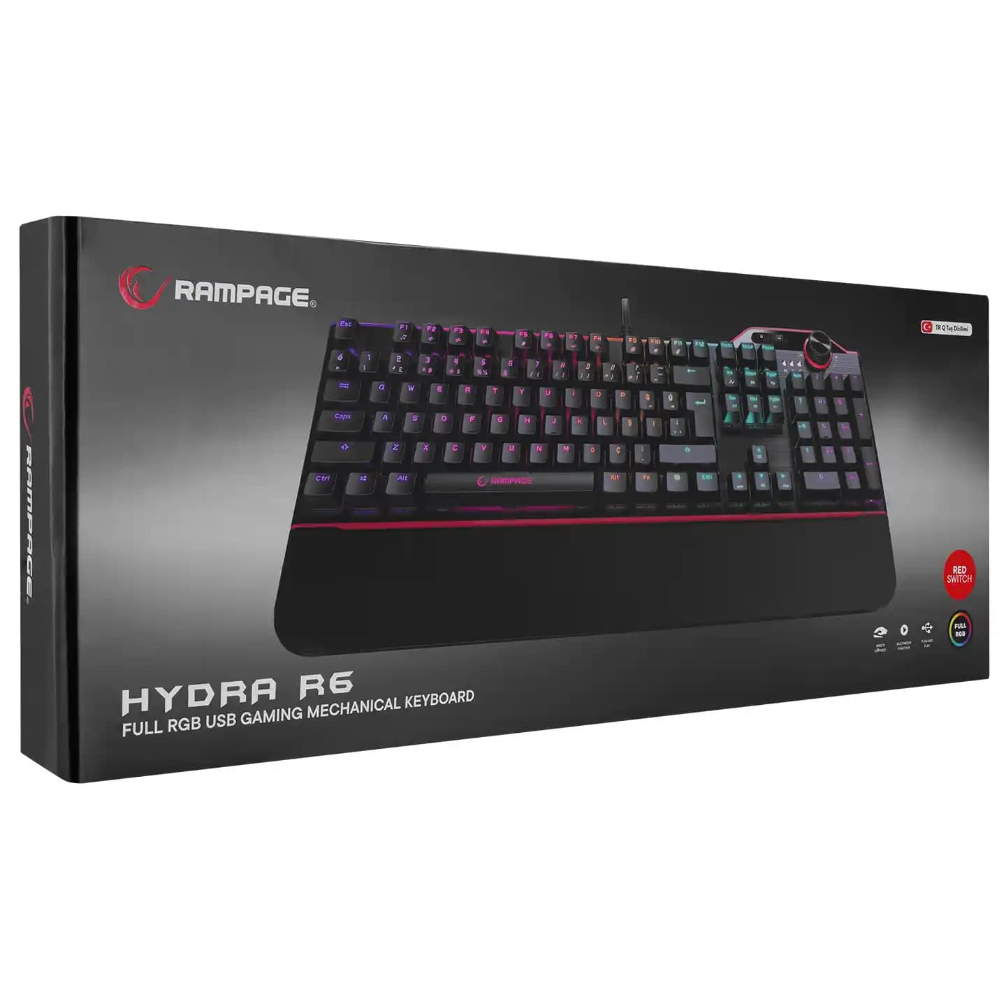 Rampage Hydra R6 Red Switch: Beyaz Tasarımlı Mekanik Oyuncu Klavyesi Özellikleri