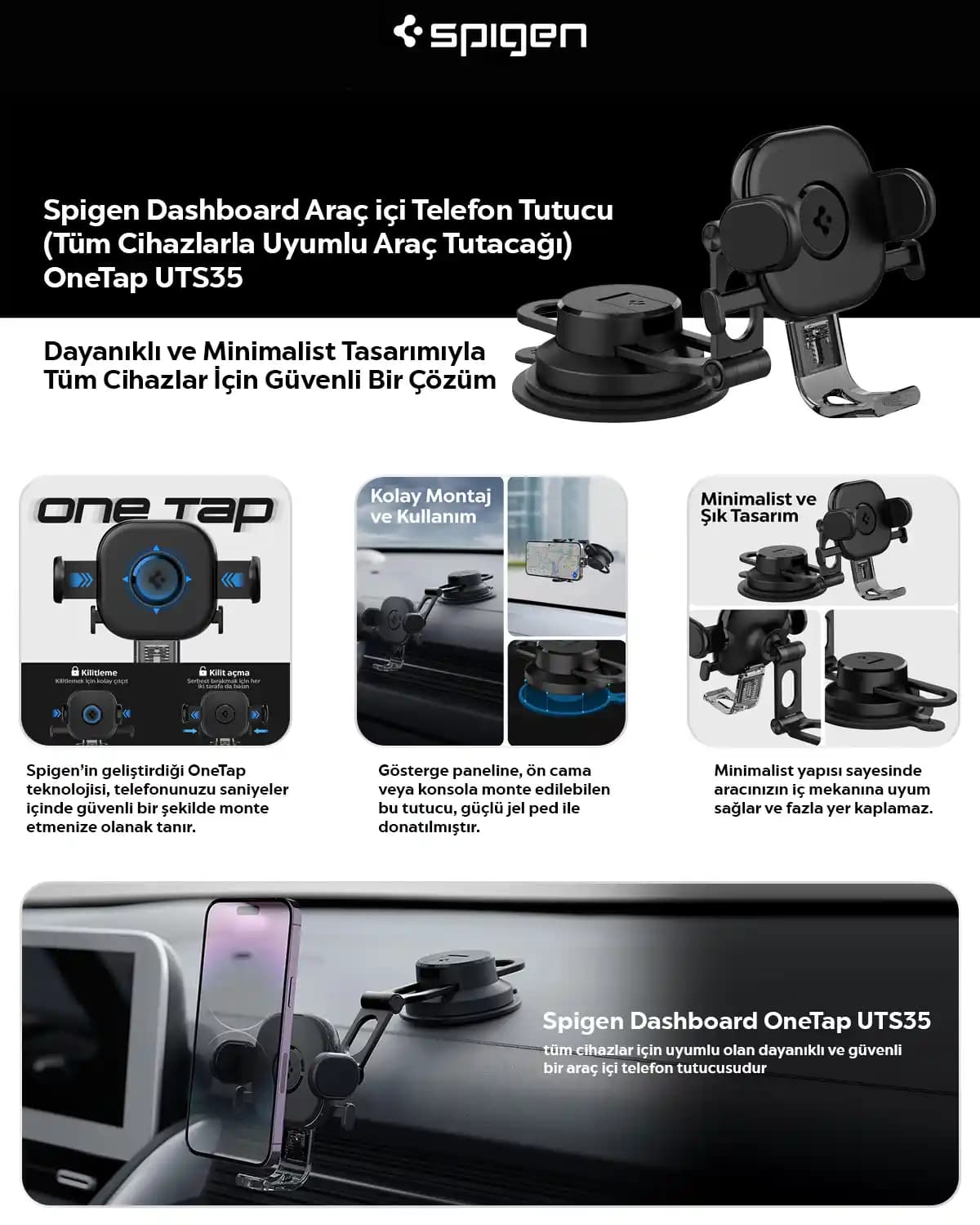 Spigen Araç Telefon Tutucu: Dayanıklı ve Kullanışlı Araç İçi Telefon Tutucu Modelleri