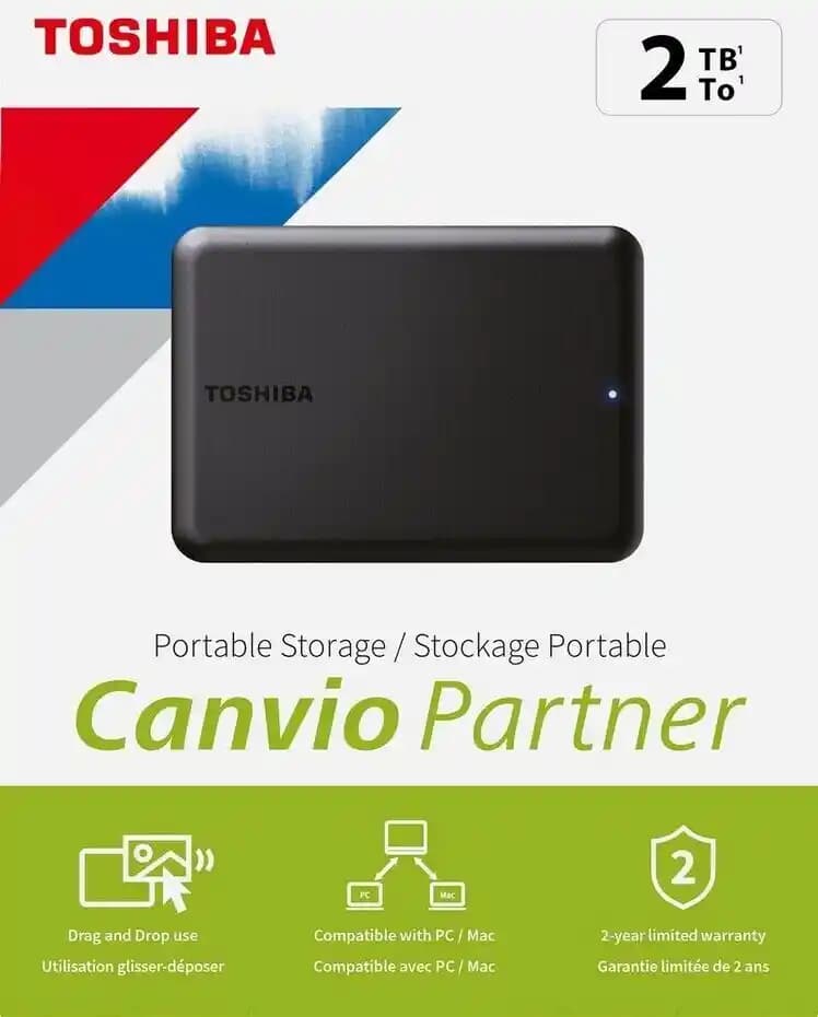 Toshiba Canvio Partner 2 TB Harici Sabit Disk: Güvenilir ve Yüksek Kapasiteli Depolama Çözümü