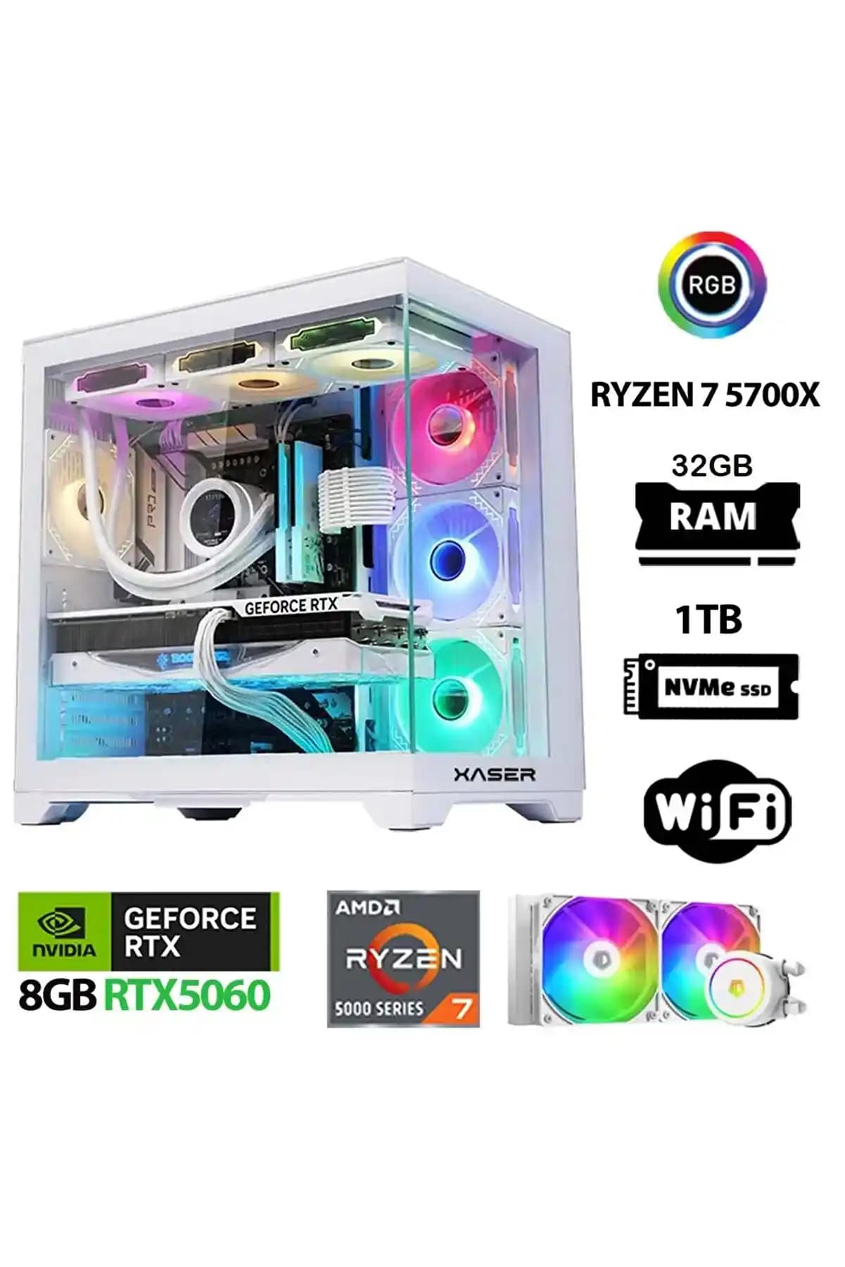 Xaser Kılıç X60: Yüksek Performanslı AMD Ryzen 7 ve RTX 5060 Donanımıyla Güçlü Masaüstü Bilgisayar