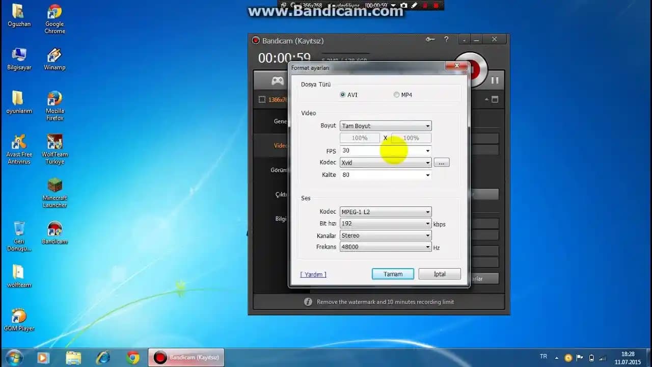 Bandicam Ayarlarıyla Ekran Kaydı Kalitenizi Artırmanın Yolları