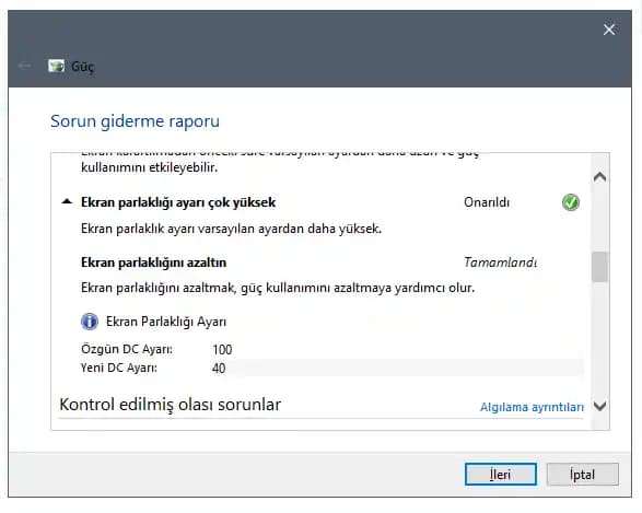 Bilgisayar ve Dizüstü Bilgisayarlarda Parlaklık Ayarlarının Yapılması ve Kontrolü