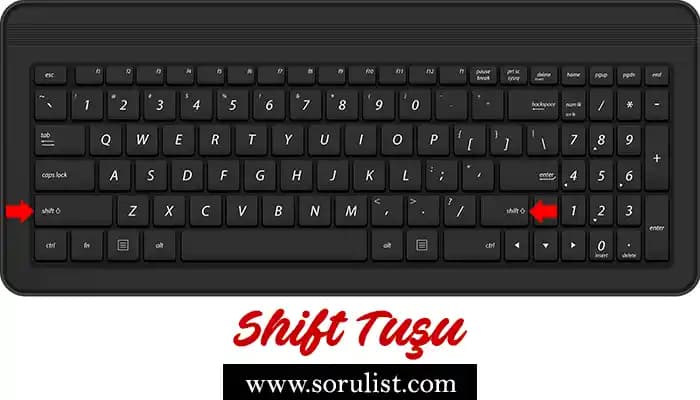 Dizüstü Bilgisayarlarda Shift Tuşunun Konumu ve Kullanım Önemi