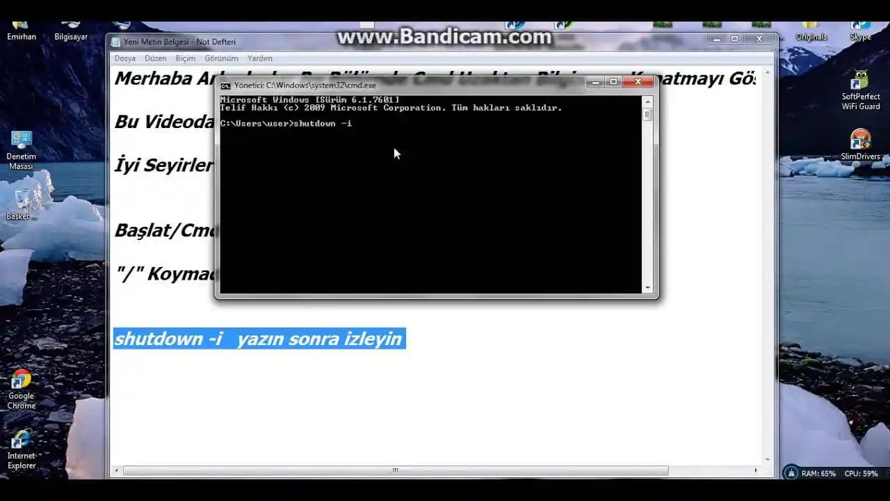 Windows CMD Kullanımı ve Bilgisayarı Kapatma Komutları Rehberi