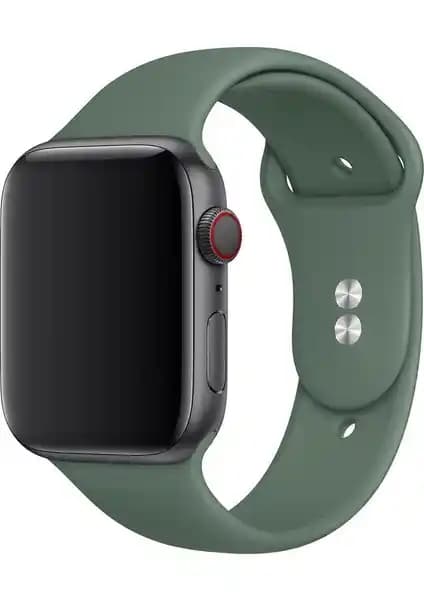 Apple Watch 42-44 mm M/L Silikon Kordon Midnight Fog Renkli Dayanıklı Tasarım