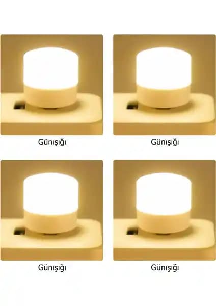 Gaman 4 Adet Taşınabilir Mini USB LED - Gün Işığı ile Pratik ve Enerji Tasarruflu Aydınlatma