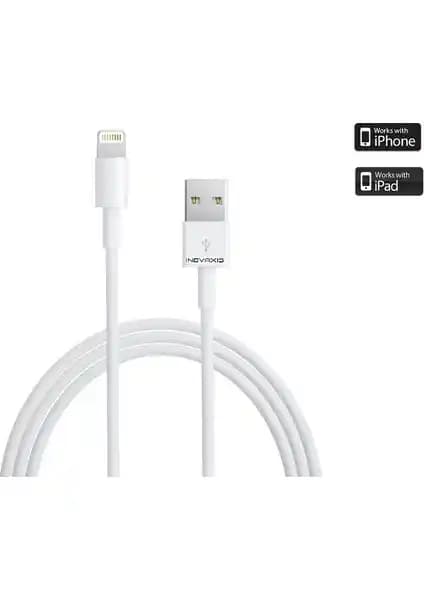 İnova Xis Lightning Data ve Şarj Kablosu: Dayanıklı ve Güvenlik Etiketli Apple Aksesuarı