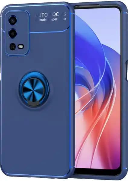 KNY Oppo A55 4G Kılıf Yüzüklü Manyetik Ravel Silikon - Fonksiyonel ve Estetik Koruma