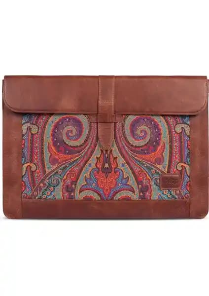 Londo Hakiki Deri ve Dokuma Kumaş Macbook Pro 15-16 İnç Kılıfı Şık ve Dayanıklı Koruma