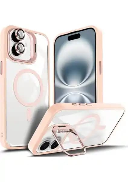 M.TK Moveteck iPhone 11 Kılıf Standlı, Magsafe Uyumlu, Metal Tuşlu ve Kamera Koruyucu Hediyeli Set