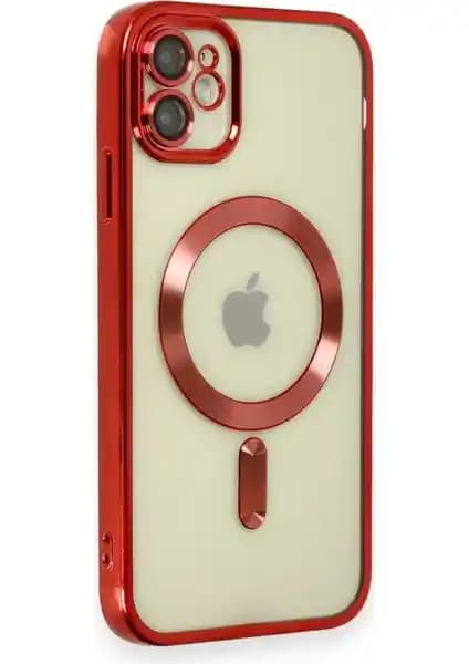 MobaxAksesuar Apple iPhone 11 Magsafe Kamera Lensli Şeffaf Silikon Kılıf