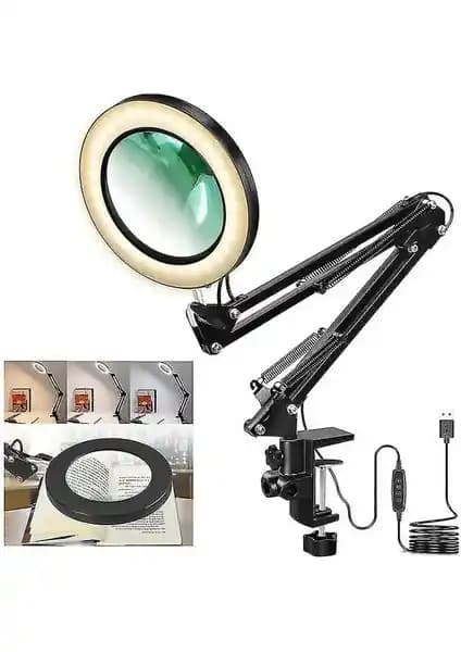 Smayling Katlanabilir Büyüteçli LED Lamba: 10 Kat Büyütme ve Çok Fonksiyonlu Aydınlatma