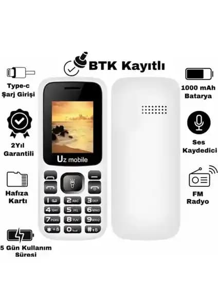 UZ Mobile Yerli Üretim Tuşlu Telefon: Dayanıklı ve Fonksiyonel İletişim Aracı