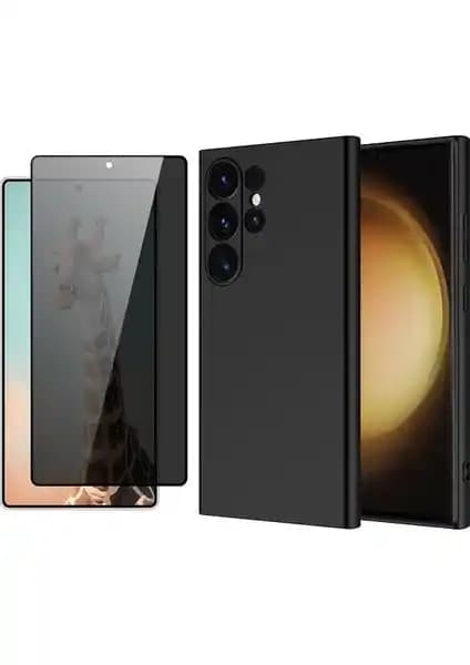 Vendas Galaxy S24 Ultra Kılıf Zore Mara Lansman Kapak ve Parmak İzi Okuyucu Hayalet Ekran Koruyucu