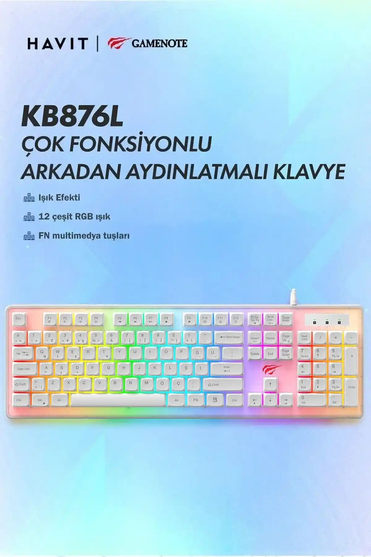 Havit Gamenote KB876L RGB Aydınlatmalı Oyuncu Klavyesi İncelemesi ve Özellikleri