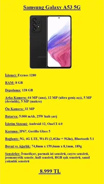 Samsung Galaxy A53 5G Özellikleri ve Kullanıcı Deneyimi Değerlendirmesi