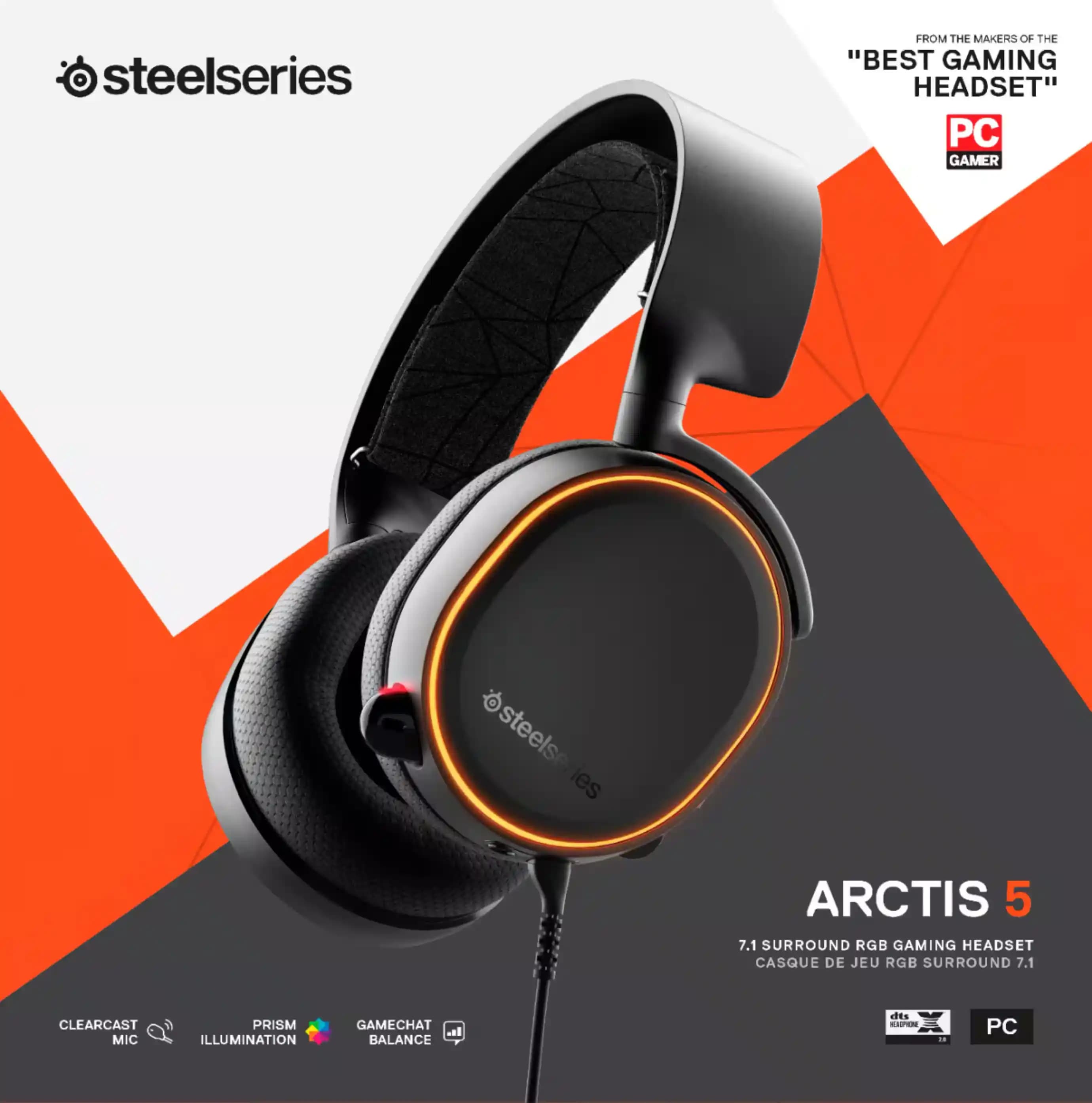 SteelSeries Arctis 5 Oyun ve İletişim İçin Çok Yönlü Konforlu Kulaklık