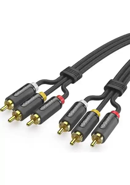 QGeeM QG-AU13 Üçlü RCA Ses Kablo: Yüksek Performans ve Dayanıklılık Özelliği