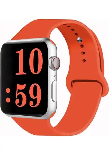 Apple Watch için Koyu Turuncu Silikon Spor Kordonu: Dayanıklı ve Şık Tasarım
