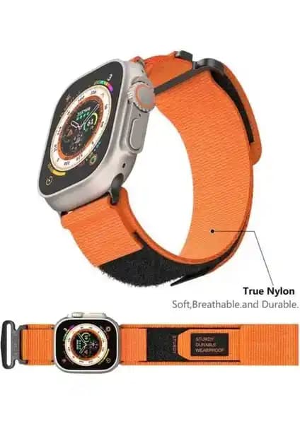 Asfal Metal Başlıklı Apple Watch Kayışı 42mm 44mm 45mm 49mm Uyumlu Şık ve Dayanıklı Tasarım