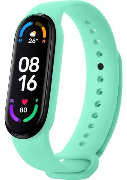 Hoffice Xiaomi Mi Band 5 ve 6 Uyumlu Silikon Kordon Estetik ve Dayanıklı Tasarım