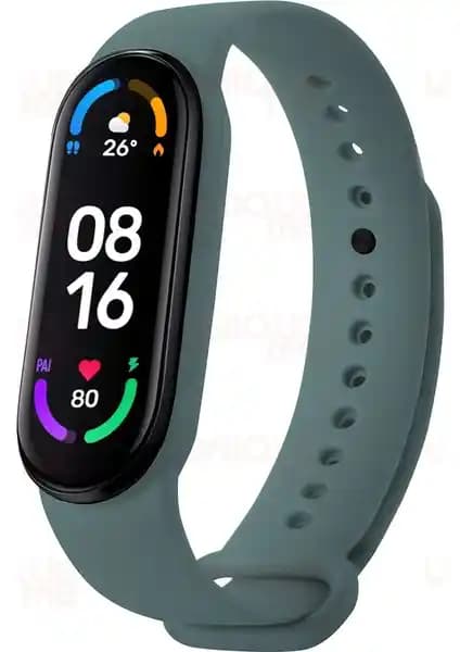 Hoffice Xiaomi Mi Band 5 ve Mi Band 6 Uyumlu Yüksek Kalite Silikon Kordon