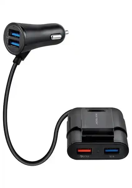 Hytech HY-XQ70 7A Hızlı Şarj Aracı Arka Koltuk Uzatılabilen 2 USB Siyah