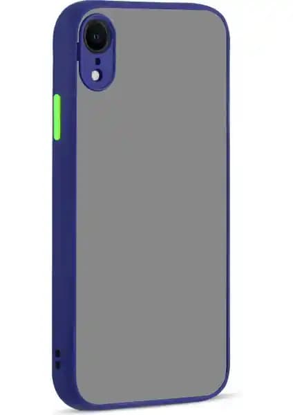 KNY Apple iPhone XR Renkli Kenarlı Kamera Korumalı Buzlu Silikon Kılıf